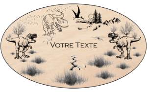 Plaque personnalisé sur le thème des dinosaures