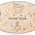 Plaque personnalisé sur le thème de la princesse avec une licorne