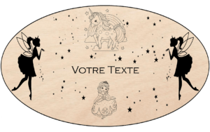 Plaque personnalisé sur le thème de la princesse avec une licorne